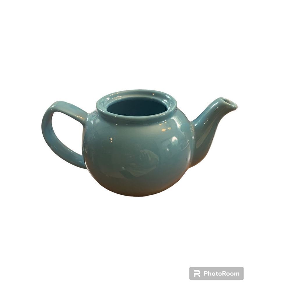 New Price & Kensington Stoneware Blue Ceramic Teapot and Lid
